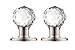 Decor Living, AMG and Enchante Accessories Faceted Crystal Door Knobs with Lock, Privacy Function for Bed and Bath, IRIS Collection, DK04S-PR SXO, Satin Nickel
