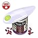 Electric Can Opener, 2AA Batteries Operated Smooth Soft Edge with One-Touch Start Automatic Can Opener for Arthritis Individuals, Seniors (White-HK)