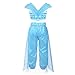 iiniim Girls Princess Arabian Jasmine Aladdin Dress Up Costumes Halloween Cospaly Party Outfits Sky Blue 5-6