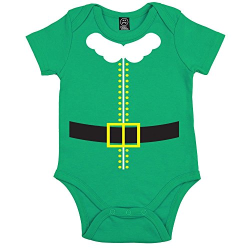 Batch1 Baby Boys' Elf Costume Cute Festive Short Sleeve Xmas Babygrow Playsuit