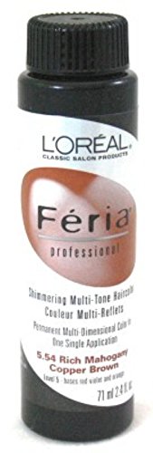 Loreal Feria Color #5.54 2.4oz Rich Mahogany Copper Brown (3 Pack)