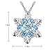Snowflake Pendant Necklace,Haluoo 925 Sterling Silver Pendant Necklace Women Delicate Rhinestone Snowflake Pendant Chain Dainty Cubic Zirconia Romantic Lewelry Gift Xmas Gifts (Blue)thumb 3