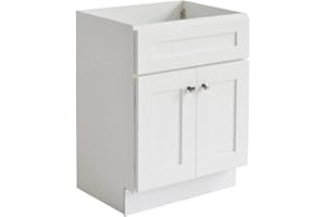Design House Brookings 24 Inch Bathroom Vanity, Ready to Assemble, Solid Wood, Sherwin Williams® White, 586925