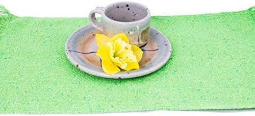 Nativo Crafts - Festive green handloomed placemats, 100% cotton, perfect to brighten your Christmas table, Eco friendly, Premium quality (24 x 12 inches)