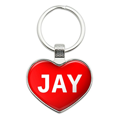Graphics and More Metal Keychain Key Chain Ring I Love Heart Names Male J Jace - Jay