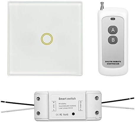 Heneng Remote Controlled Wireless Lights Switch Receiver Kit for Ceiling Lamp LED Bulb Fans Appliances Touch Control Panel Load Power 500W