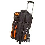 MOTIV Deluxe Triple Roller Bowling Bag- Black/Orange