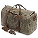 S-ZONE Travel Tote Duffel Weekender Bag Waxed Canvas Leather Carryon Luggage