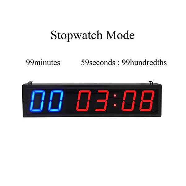 BTBSIGN LED Interval Timer Count Down/Up Clock Stopwatch (Two Blue+Four Red) - Image 7
