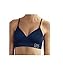 DKNY Women's Energy Seamless Bralette Everyday Comfort - 2 Pack (Small, Blue- Pinstripe Grey)