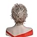 FENCCA Short Curly Wigs for White Women Blonde Bob Hair Wigs Natural Looking Heat Resistant Synthetic Fashion Wig with Wig Cap ( Light Blonde Mixed Red Brown) FC024