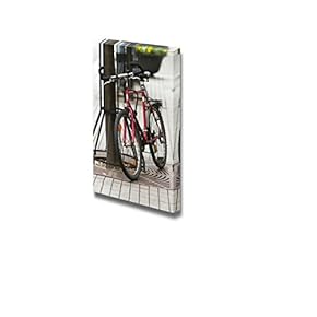 Canvas Prints Wall Art - Red City Bike/Bicycle Parked Next to a Tree | Modern Wall Decor/Home Decoration Stretched Gallery Canvas Wrap Giclee Print & Ready to Hang - 18" x 12"