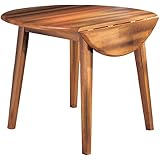 Signature Design by Ashley Berringer Dining Room Round Drop Leaf Table, Rustic Brown