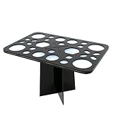 ESARORA Makeup Brush Dryer Rack, 28 Holes Makeup Brush Air Drying Organizer Folding Collapsible Air Drying Tower Brush Dryer
