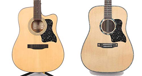Vencetmat Acoustic Guitar Pickguard Anti-Scratch Guard Plate Perfect Replacement, Self Adhesive Tear or Bird Shape Pick guards various color, Cool Guitar Accessories Gifts (1 Pack, Pearl Black)