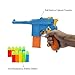 ZHENDUO Mauser Pistol Toy Gun with 10 Rubber Soft Bullets Mini Foam Dart Gun Blasters for Children Kids Cosplay Gifts (Blue)