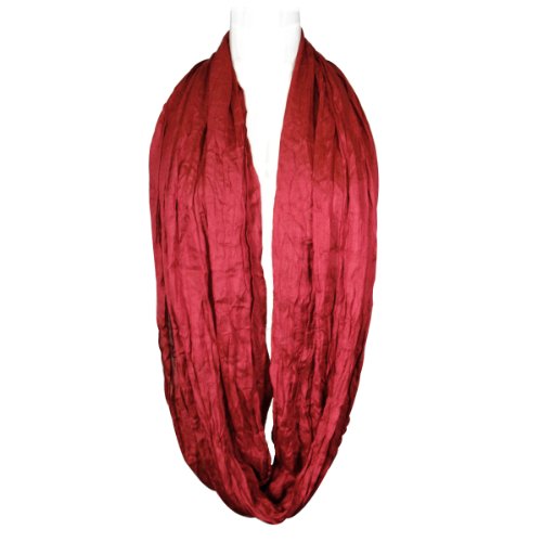 Wrapables Lightweight Silky Soft Infinity Loop Scarf, Burgundy