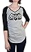 Batman Classic 66 Logo V-Neck Raglan Juniors Grey Black T-Shirt (X-Large)
