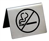 New Star Foodservice 26832 Stainless Steel Tent Sign, (No Smoking),  2