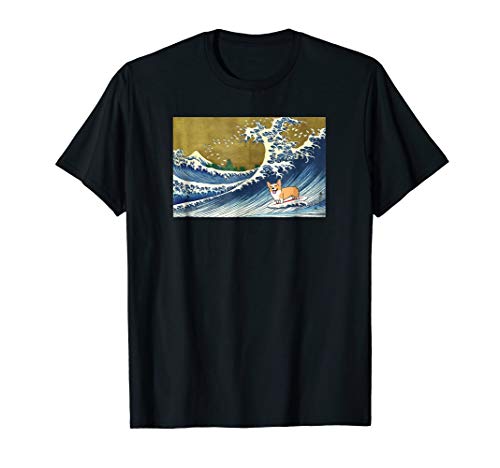 Lazy Corgi Owners Friends Gifts Shirts & HoodiesFunny Vintage Surfing Wave Pembroke Welsh Corgi Dog Lover T-Shirt for Men Women Girls KidsOEKO-TEX STANDARD 100