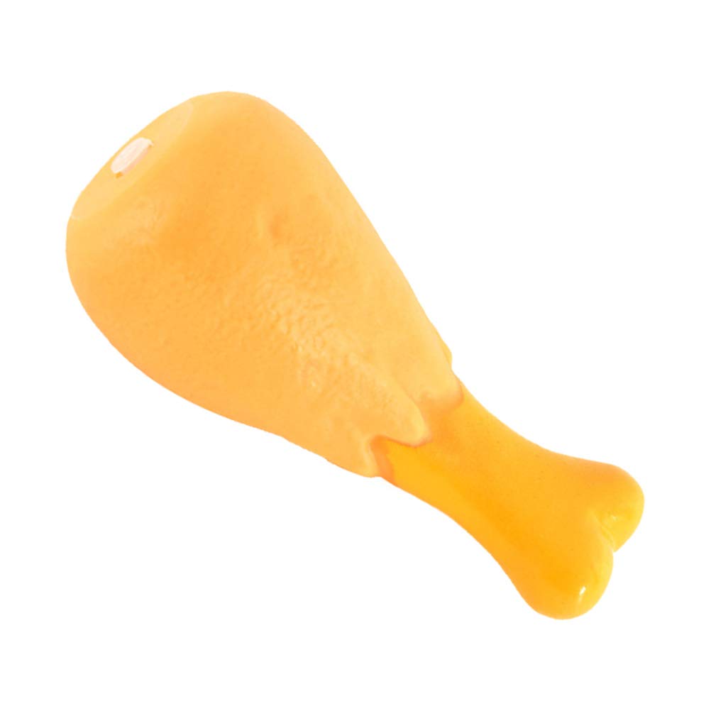 POPETPOP Dog Toy Chew Training Chicken Leg Soft Plastic Shaped Squeaky Squeaking Sound Toy for Puppy and Large Dog Cat Puppy
