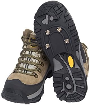 2 Pcs Ice Traction Cleats for Walking, Jogging, or Hiking on Snow and Ice - 8 Stainless Spikes Provide Stability Traction Grips Ice - Multi-function Anti-slip Traction