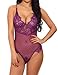 Aranmei Sexy Teddy Lingerie for Women One Piece Lace Bodysuit Underwear Medium Purple