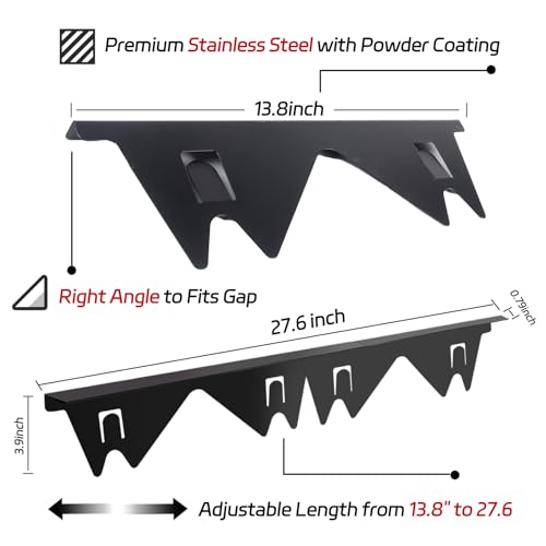 Stainless Steel Stove Gap Covers (2 Pack), Stove Gap Filler, Stove Counter Gap Guards for Kitchen, Range Trim Kit, Easy Clean with Heat Resistant, Adjustable Length 13.8” to 27.6”, Width 0.79