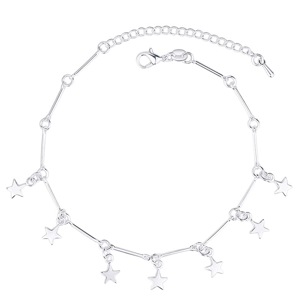 Chereda 925 Silver Star Pendant Anklets For Women Fashion Jewelry Summer Beach Foot Chain Anklet