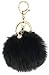 Key Chain Accessories for Women - Black Faux Fur Ball Charm and Artificial Pearl with Key Ring
