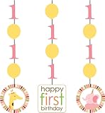 3-Piece Hanging Cutout Party Decorations, Sweet at One Girls