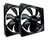 APEVIA CF214S-BK 140mm 4pin Molex & 3pin Motherboard Black Silent Case Fan (2-pk)
