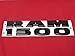 Yoaoo 2x Genune Black Ram 1500 Emblem Badge 3D Emblem Decals Nameplates Flat Letter Matte OEM