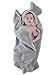 Elephant Grey Baby Hooded Plush Towel Cotton Baby Shower for Toddle Infant Girls and Boys by Babyplix