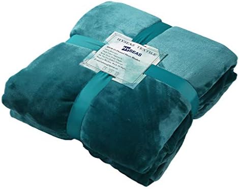 HYSEAS Flannel Fleece Bed Blanket - Cozy Plush Fuzzy Throw Blanket for All Season, King Size, Teal