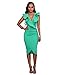 VERTTEE V Neck Ruffle Plain Bodycon Sleeveless Midi Tight Wrap Women's Party Dress