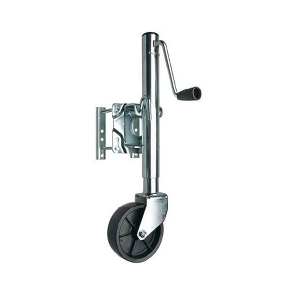 REESE Towpower 74410 Trailer Jack, Heavy-Duty Swivel Mount, 6-Inch Wheel, Chrome
