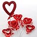 Factory Direct Craft Package of 12 Romantic Red Flocked Styrofoam Heart Picks for Valentines Day, Parties, and Crafting