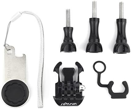 SOONSUN 6in1 Accessories Starter Kit for GoPro Hero 5 Session 4 3 2 HD Black and Silver Cameras,Quick Release Buckle + Locking Plug + Aluminum Wrench Spanner + 3 pcs Thumb Screw