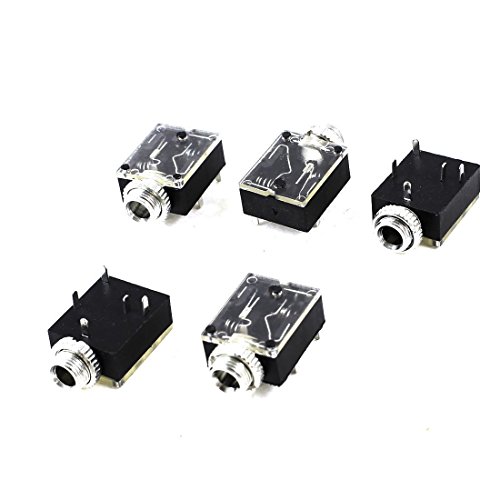 TOOGOO(R) 5 Pcs 5 Pin 3.5mm Audio Mono Jack Socket PCB Panel Mount for Headphone