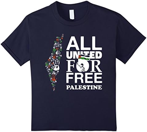 unisex-child Free Palestine T Shirt 4 Navy