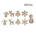 WINOMO Christmas Kraft Paper Tags 100pcs with Rope Xmas Gift Parcel Tags Tree Snowflake Deer Snowman Scalloped