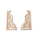 BloomingJS 1Pair Wood Carved Corner Onlay Applique Frame Decor Furniture Craft Unpainted