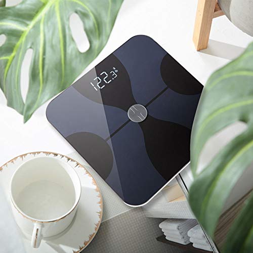 Bathroom Smart Scale Analyzer, Fat Scale Digital Bathroom Weighing - Wireless Smart Body Scale Composition Monitor Compatible Weight, Fat, Water, BMI, BMR, Muscle Mass with App Tracker (Wineglass)