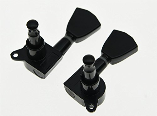 Black Guitar Tuners Tuning Keys Machine Head with Tulip Button for Les Paul or Acoustic Guitar