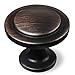 Amazer Cabinet Round Knobs, Oil Rubbed Bronze Traditional Cabinet & Furniture Hardware Round Pull Knob with Parallel Lines - 1-1/4