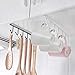EigPluy 2pcs Mug Hooks Under Shelf Mug Holder Cups Storage Rack Drilling Free Coffee Cups Holder Kitchen Utensil Holder Key Hooks Ties Belts Scarf Hanging Hooks Rack,Fit for The Cabinet 0.8