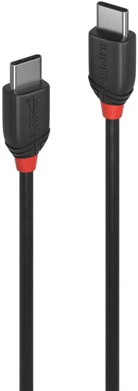 Lindy 0.5m USB 3.2 Type C to C Cable, 20Gbps, Black Line