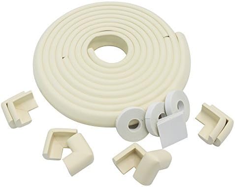 Probebi Safety Edge and Corner Cushion childproofing Guard Home furniture Safety Bumper, 19.68 FT edge protector and 8 corner protectors (beige)