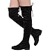 LILIANA GD97 Women's Drawstring Thigh High Flat Stretchy Boots Run Half Size Big